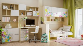 Детская комната Флёр (Белый/корпус Клен) в Самаре - samara.katalogmebeli.com | фото