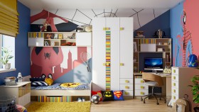 Детская комната Клаксон без машинок (Белый/корпус Клен) в Самаре - samara.katalogmebeli.com | фото