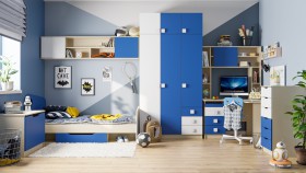 Детская комната Скай (Синий/Белый/корпус Клен) в Самаре - samara.katalogmebeli.com | фото