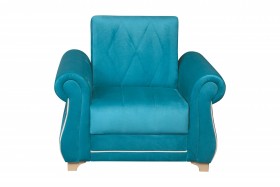 Кресло для отдыха "Порто" (велюр киви бирюза / микровельвет крем) в Самаре - samara.katalogmebeli.com | фото 3