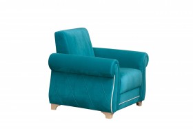 Кресло для отдыха "Порто" (велюр киви бирюза / микровельвет крем) в Самаре - samara.katalogmebeli.com | фото 7