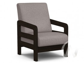 Кресло отдыха Вега-34 (венге лак/UNO ROSY-GREY) в Самаре - samara.katalogmebeli.com | фото
