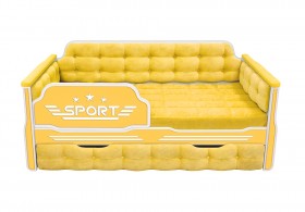Кровать 170 серии Спорт 1 ящик 74 Жёлтый (мягкие боковые накладки) в Самаре - samara.katalogmebeli.com | фото