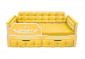 Кровать 170 серии Спорт 2 ящика 74 Жёлтый (мягкие боковые накладки) в Самаре - samara.katalogmebeli.com | фото