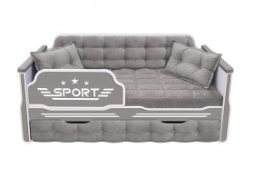 Кровать 180 серии Спорт 1 ящик 45 Серый (подушки) в Самаре - samara.katalogmebeli.com | фото