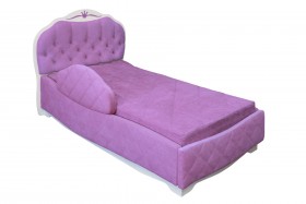 Кровать 190 Гармония Lux 67 Светло-фиолетовый (мягкий бортик) в Самаре - samara.katalogmebeli.com | фото