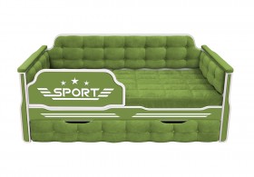 Кровать 190 серии Спорт 1 ящик 76 Зелёный (мягкие боковые накладки) в Самаре - samara.katalogmebeli.com | фото