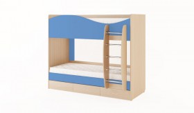 Кровать 2-х ярусная с ящиками (Беленый дуб/Синий) в Самаре - samara.katalogmebeli.com | фото 4