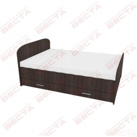 Кровать двухспальная ЛДСП 1400 с ящиками Венге в Самаре - samara.katalogmebeli.com | фото
