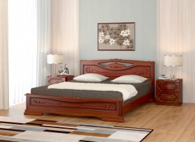 Кровать Карина-7 из массива сосны 1400*2000 Орех в Самаре - samara.katalogmebeli.com | фото