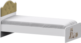 Кровать Каспер с мягкой спинкой и фотопечатью (800х1900)  Белый/Ваниль в Самаре - samara.katalogmebeli.com | фото