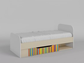 Кровать Клаксон без машинок 1650х750 (Белый/корпус Клен) в Самаре - samara.katalogmebeli.com | фото