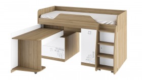 Кровать комбинированная «Оксфорд» (Ривьера/Белый с рисунком) в Самаре - samara.katalogmebeli.com | фото 3
