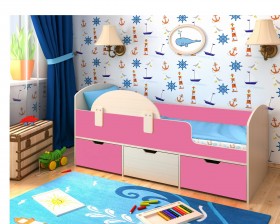Кровать Малыш-мини Дуб молочный/Розовый в Самаре - samara.katalogmebeli.com | фото