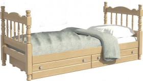 Кровать одинарная Аленка из массива сосны 800*1890 Сосна в Самаре - samara.katalogmebeli.com | фото 1