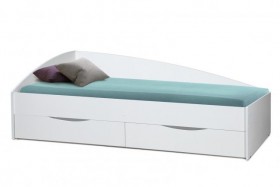 Кровать одинарная "Фея - 3" (асимметричная) (2000х900) New/(белый / белый / ДВПО белый) в Самаре - samara.katalogmebeli.com | фото