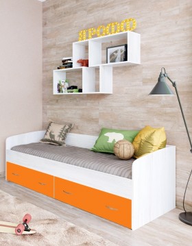 Кровать с выкатными ящиками Винтерберг/Оранжевый в Самаре - samara.katalogmebeli.com | фото