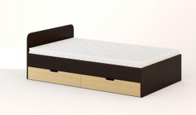 Кровать с ящиками 1200 (Венге/Беленый дуб) в Самаре - samara.katalogmebeli.com | фото