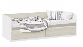 Кровать «Сканди» с 2 ящиками Дуб Гарден/Белый/Глиняный серый в Самаре - samara.katalogmebeli.com | фото