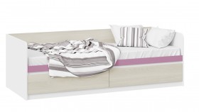 Кровать «Сканди» с 2 ящиками Дуб Гарден/Белый/Лиловый в Самаре - samara.katalogmebeli.com | фото