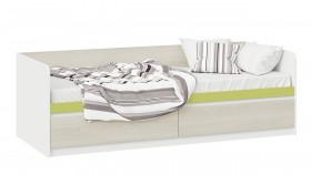 Кровать «Сканди» с 2 ящиками Дуб Гарден/Белый/Зеленый в Самаре - samara.katalogmebeli.com | фото