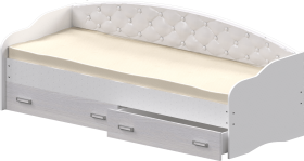 Кровать Софа-8 с мягкой спинкой (900х2000) Белый в Самаре - samara.katalogmebeli.com | фото