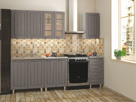 Кухонный гарнитур 1,8м Луксор высокие модули (Клен серый/корпус белый) в Самаре - samara.katalogmebeli.com | фото