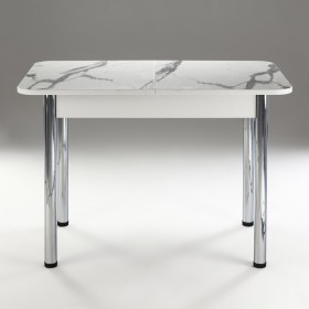 Кухонный стол 1100*700/400 ф 2 Пластик, мрамор белый в Самаре - samara.katalogmebeli.com | фото