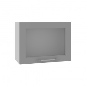 Квадро ВПГС 600 шкаф верхний горизонтальный со стеклом высокий (Лунный свет/корпус Серый) в Самаре - samara.katalogmebeli.com | фото