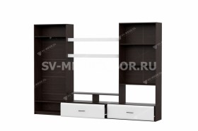 Мебель для гостиной МГС 7 Исполнение 1 Дуб Венге/Белый глянец в Самаре - samara.katalogmebeli.com | фото