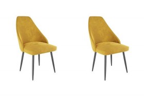 Набор стульев Милан 2 шт (желтый велюр/черный) в Самаре - samara.katalogmebeli.com | фото