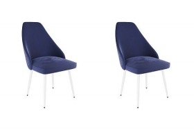 Набор стульев Милан 2 шт (синий велюр/белый) в Самаре - samara.katalogmebeli.com | фото