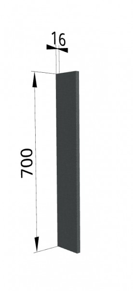 Панель торцевая ПТ 400 Квадро (для шкафа торцевого верхнего) Железо в Самаре - samara.katalogmebeli.com | фото