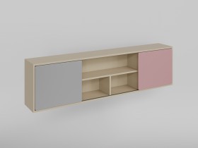 Полка между шкафами 1660 Грэйси (Розовый/Серый/корпус Клен) в Самаре - samara.katalogmebeli.com | фото