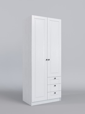 Шкаф 2-х створчатый с ящиками Классика (Белый/корпус Выбеленное дерево) в Самаре - samara.katalogmebeli.com | фото
