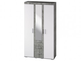Шкаф 3-х створчатый ШК-30 МС Инстайл (бетон/белый) в Самаре - samara.katalogmebeli.com | фото