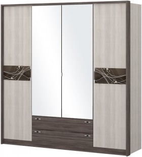Шкаф четырехстворчатый с зеркалом Шк69.1 Николь в Самаре - samara.katalogmebeli.com | фото