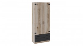 Шкаф для одежды комбинированный «Окланд» (Фон Черный/Дуб Делано) в Самаре - samara.katalogmebeli.com | фото