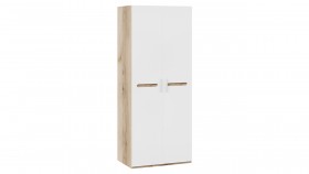 Шкаф для одежды с 2-мя дверями «Фьюжн» Дуб Делано/Белый глянец в Самаре - samara.katalogmebeli.com | фото