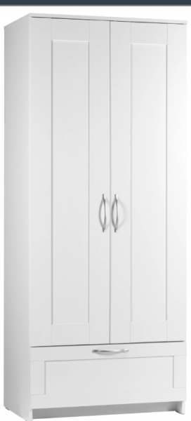 Шкаф двухдверный Сириус с 1 ящиком белый в Самаре - samara.katalogmebeli.com | фото