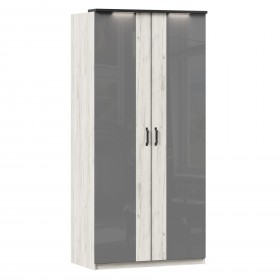 Техно ЛД 678.130.000.007 Шкаф 2-хстворчатый с комбинированными дверями (Дуб Крафт белый/Серый шифер) в Самаре - samara.katalogmebeli.com | фото