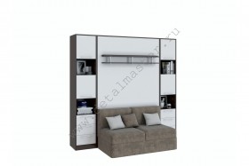 Шкаф-кровать с диваном БЕЛА с полкой ножкой в Самаре - samara.katalogmebeli.com | фото 2