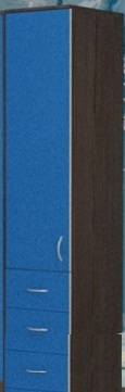 Шкаф-пенал №2 (закрытый) Бодего темный/Голубой в Самаре - samara.katalogmebeli.com | фото