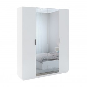 Шкаф с зер. 4 двери М22 Спальня Тиффани (белый текстурный) в Самаре - samara.katalogmebeli.com | фото