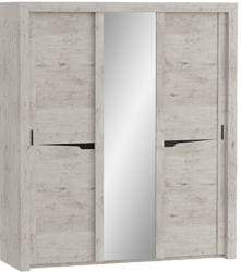 Шкаф трехдверный Соренто с раздвижными дверями Дуб бонифаций/Кофе структурный матовый в Самаре - samara.katalogmebeli.com | фото 1