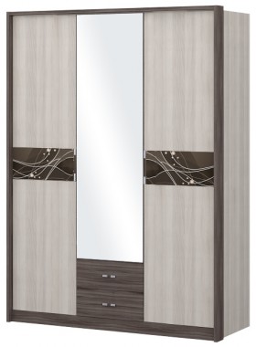 Шкаф трехстворчаты с зеркалом Шк68.1 Николь в Самаре - samara.katalogmebeli.com | фото