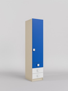 Шкаф угловой (секция с ящиками) Скай (Синий/Белый/корпус Клен) в Самаре - samara.katalogmebeli.com | фото