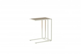Стол приставной Скандик 42.24 (со стеклом) (металл: белый) в Самаре - samara.katalogmebeli.com | фото