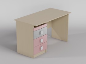 Стол (прямая столешница) Грэйси (Розовый/Серый/корпус Клен) в Самаре - samara.katalogmebeli.com | фото