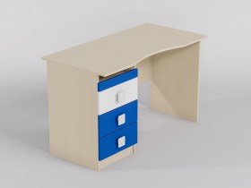 Стол (столешница с выемкой) Скай (Синий/Белый/корпус Клен) в Самаре - samara.katalogmebeli.com | фото